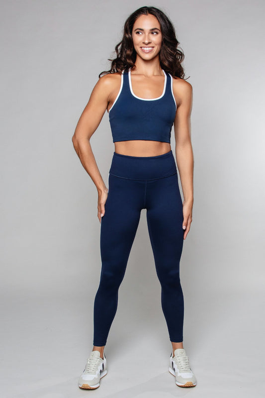 Stride Piped Navy & White Matching Set