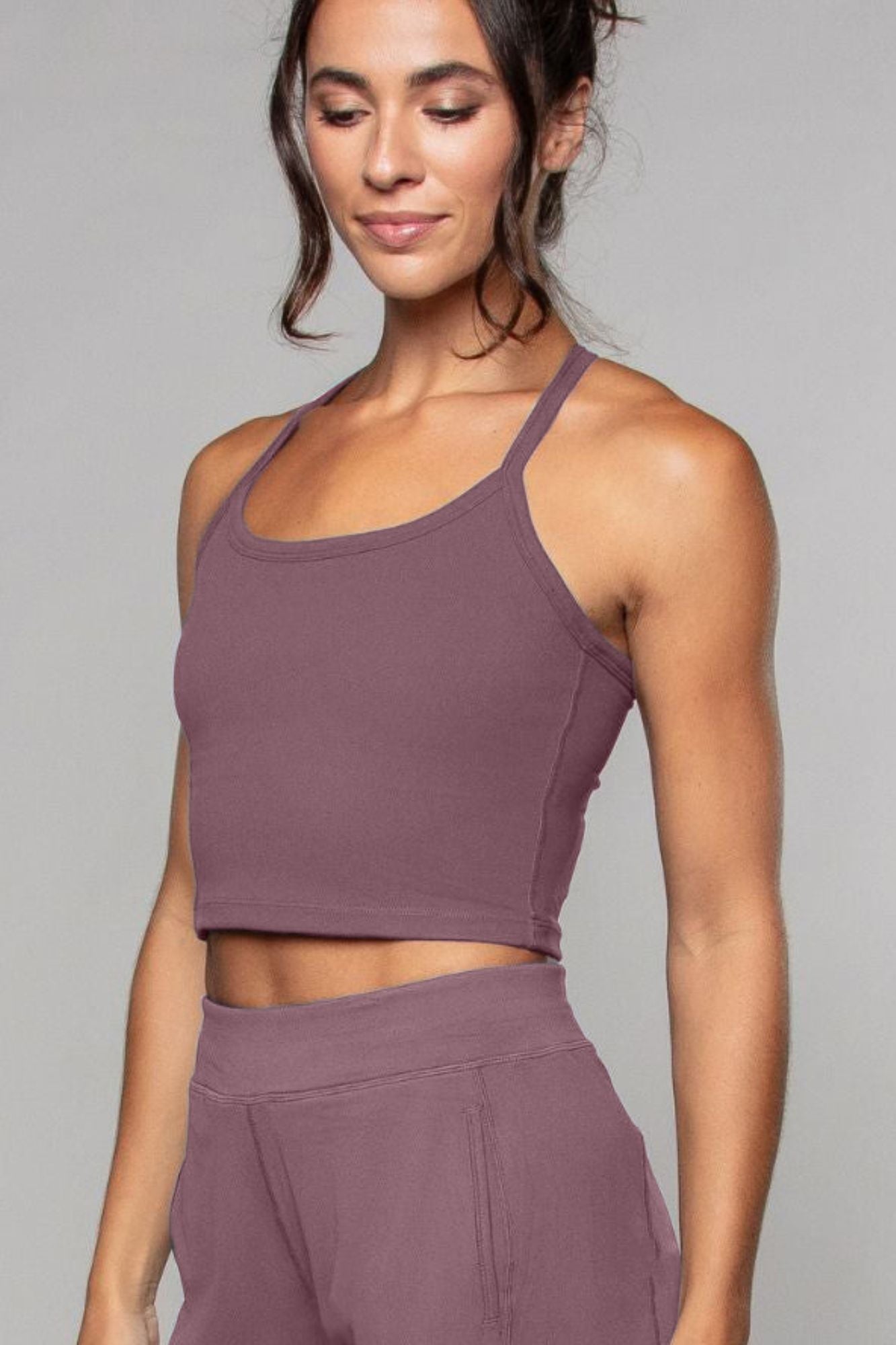 Airsoft Racerback Tank Mauve - Born Nouli
