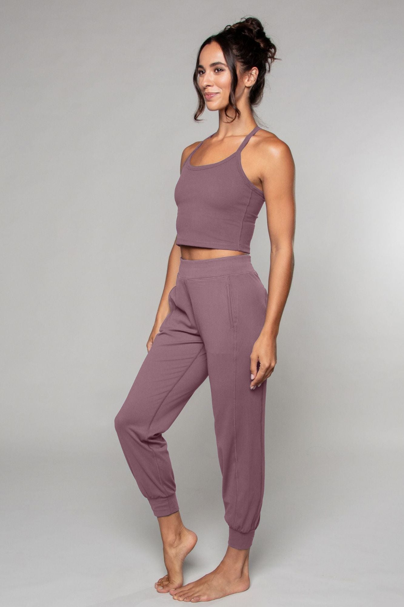 Airsoft Racerback Tank Mauve - Born Nouli