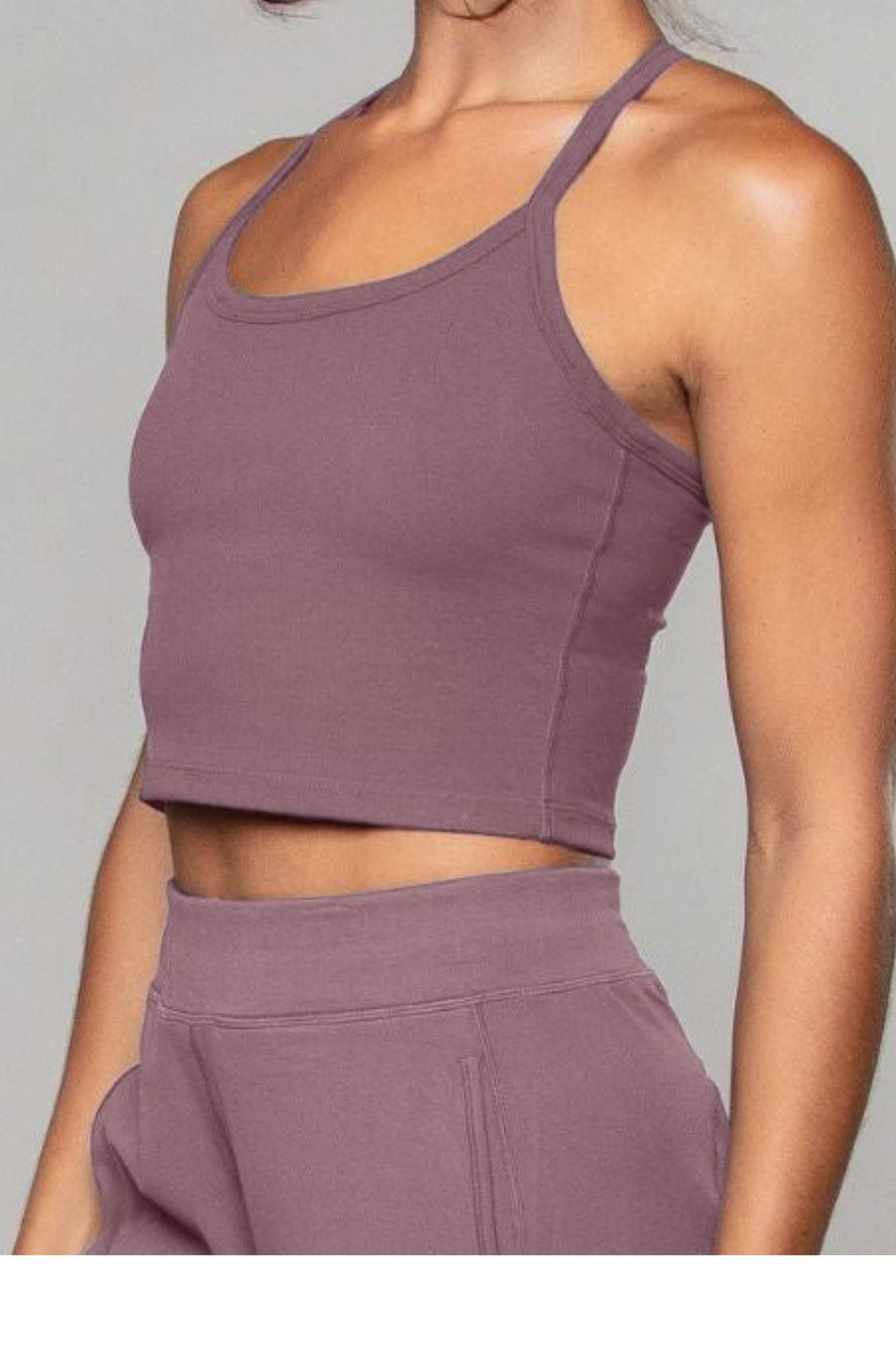 Airsoft Racerback Tank Mauve - Born Nouli