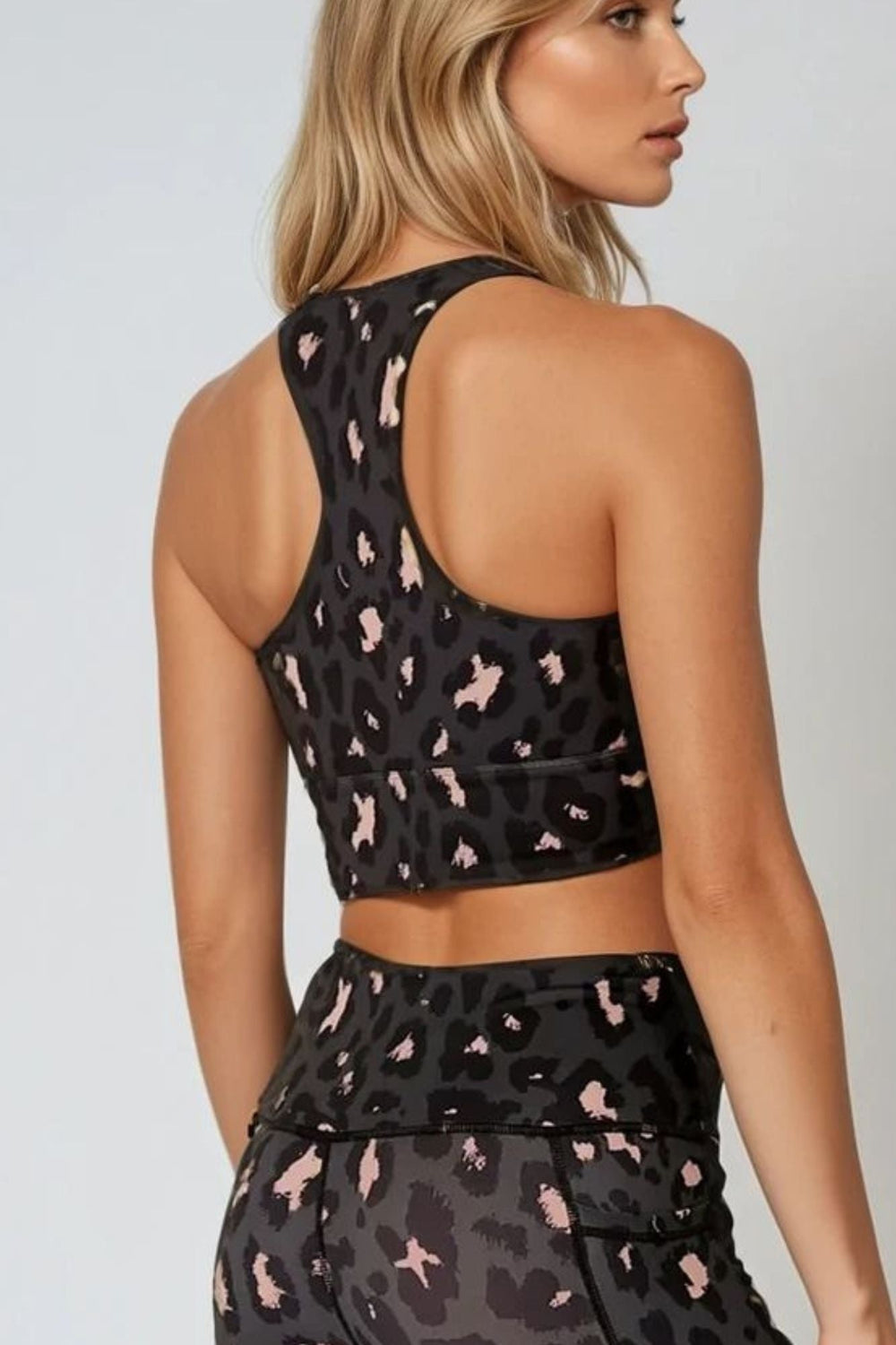 Blush Leopard Crop Bra - Born Nouli