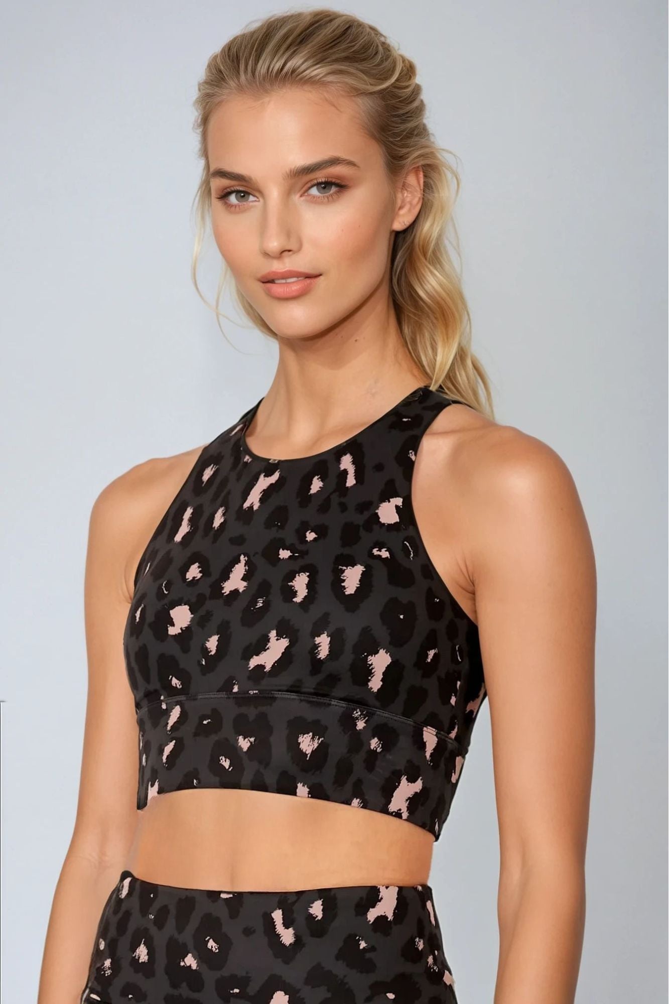 Blush Leopard Crop Bra - Born Nouli