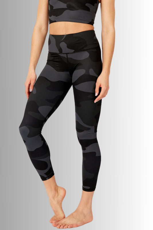 Ebony Camo High Waisted 7/8 Legging - Born Nouli