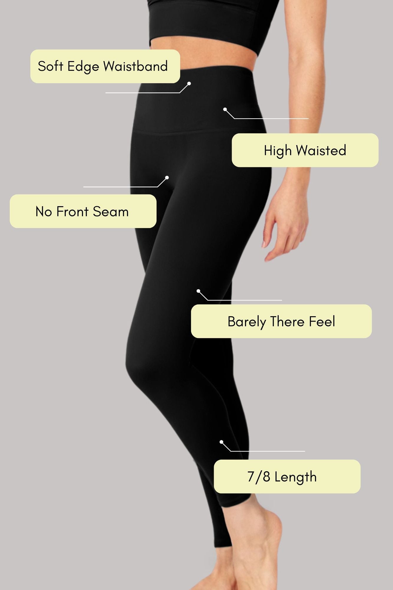 Elevate All Day Ultra High Waist 7/8 Legging Black - Born Nouli