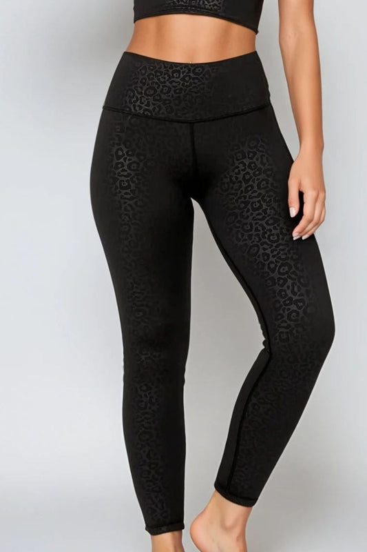 Jet Leopard Full Length High Waisted Legging - Born Nouli