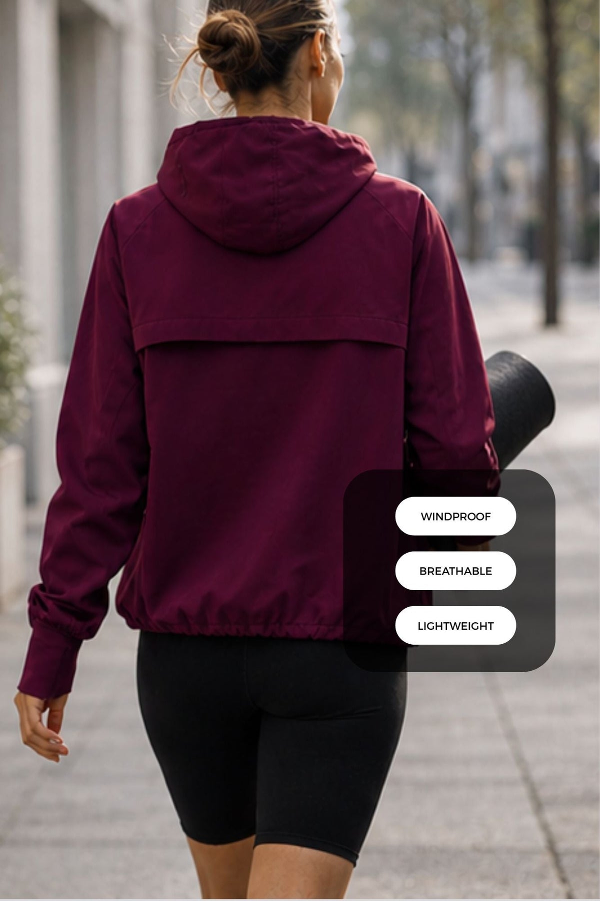 Lightweight Shell Track Jacket Black Cherry - Born Nouli