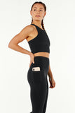 Black High Waisted Gym Leggings with Pockets by Born Nouli