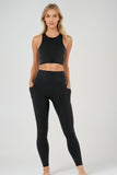 7/8 Sculpting High Waisted Pocket Legging Black - Born Nouli