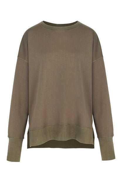 Supersoft Longline Sweatshirt Olive