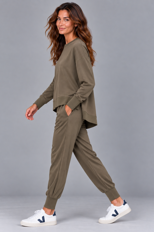 Supersoft Longline Sweatshirt Olive