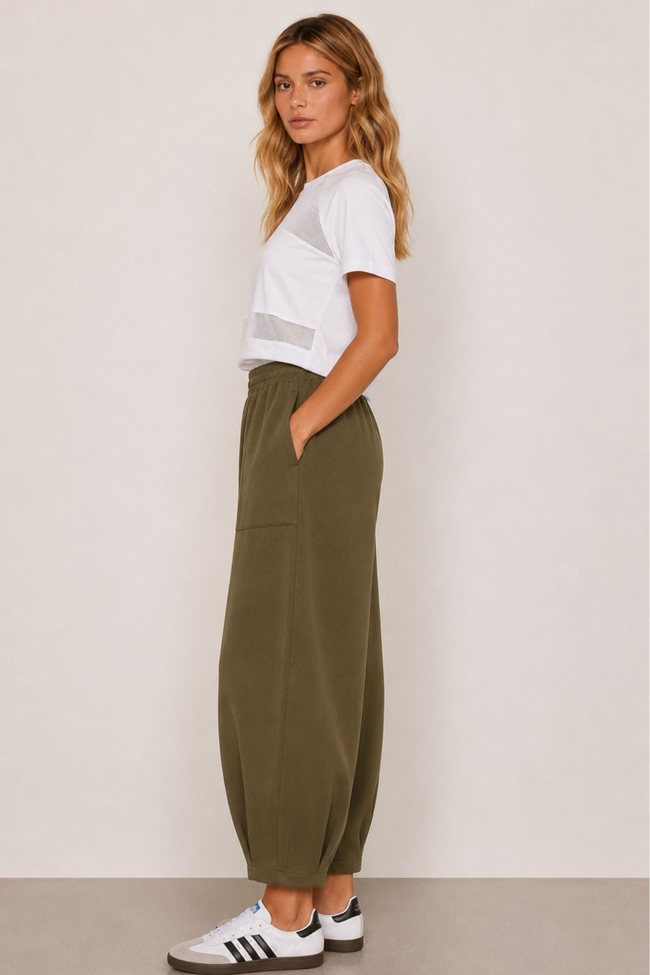Sloane Relaxed Barrel Leg Trouser Olive
