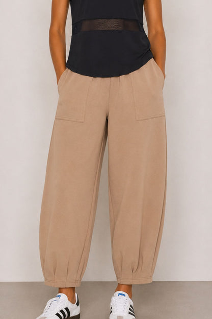 Sloane Relaxed Barrel Leg Trouser Sand
