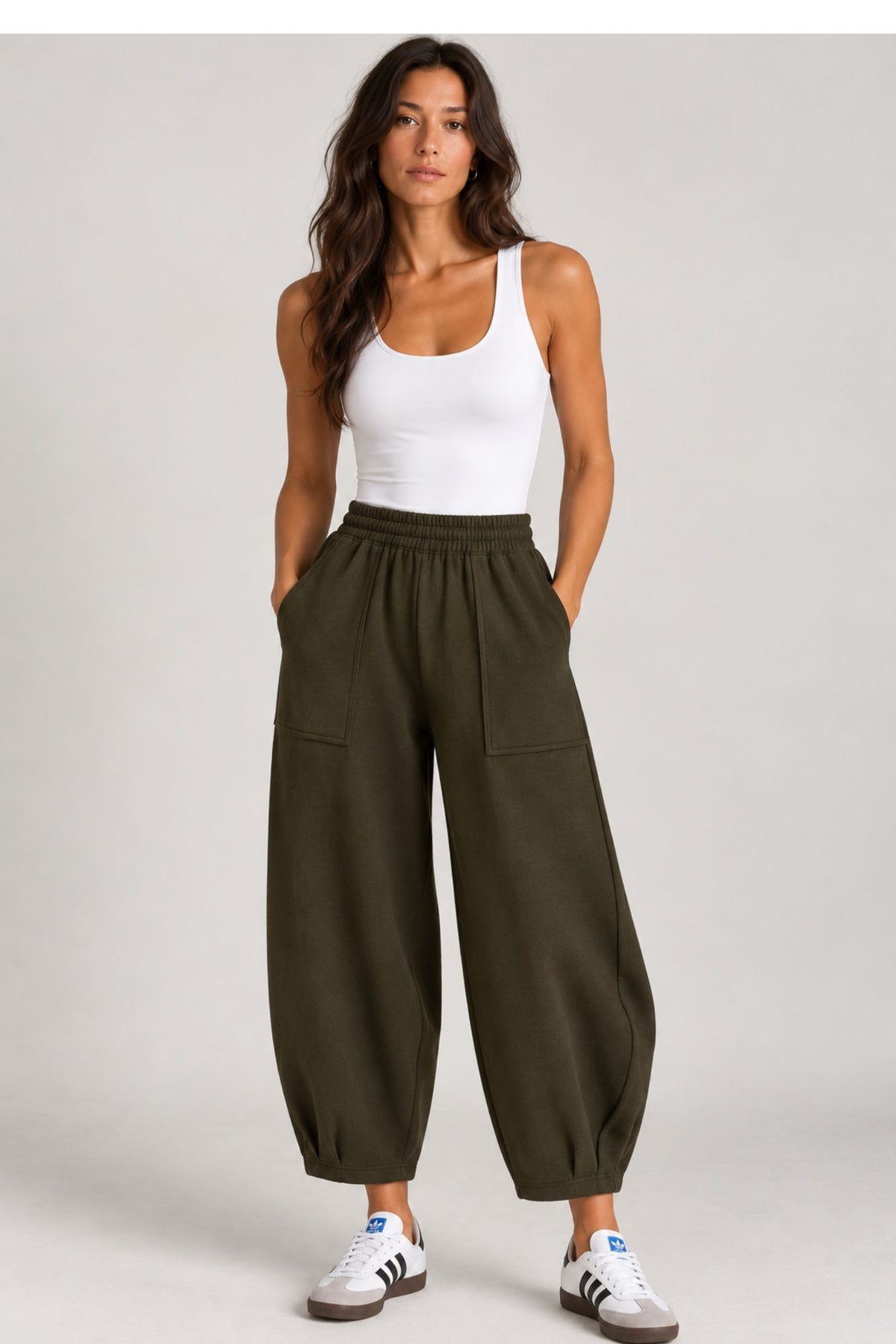 Sloane Relaxed Barrel Leg Trouser Bark