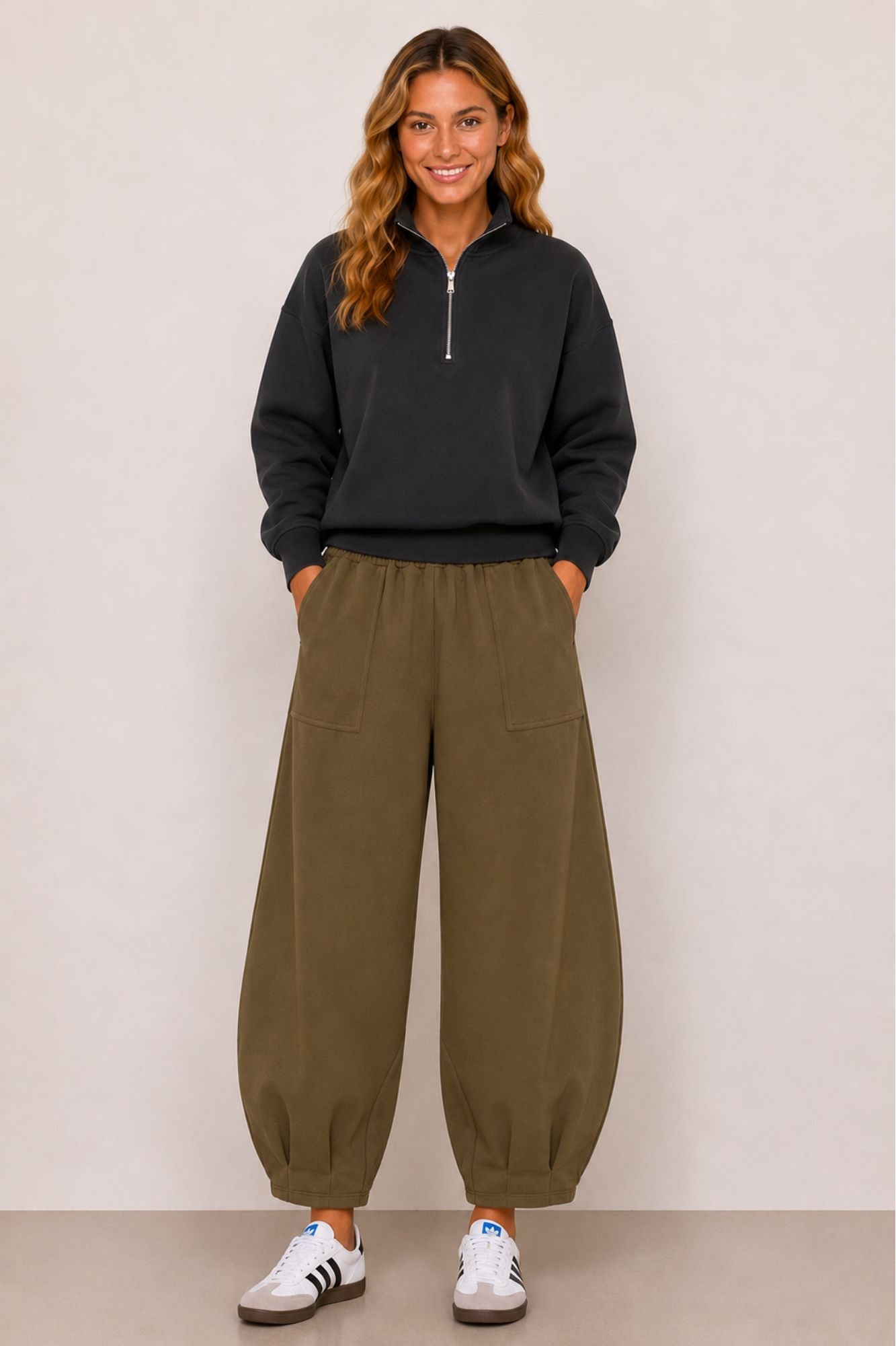 Sloane Relaxed Barrel Leg Trouser Olive