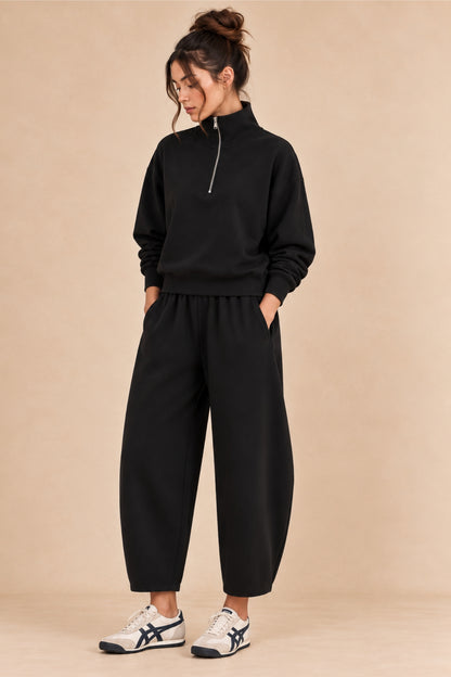 Supersoft Barrel Leg Trouser Black