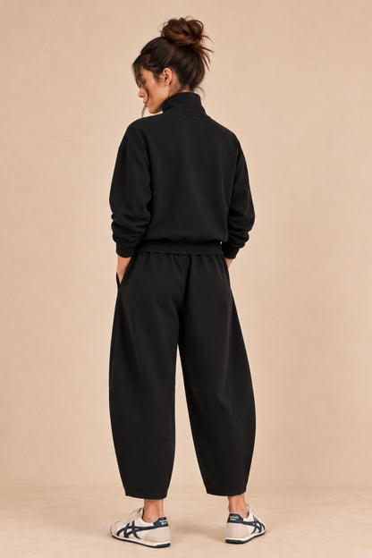 Supersoft Barrel Leg Trouser Black