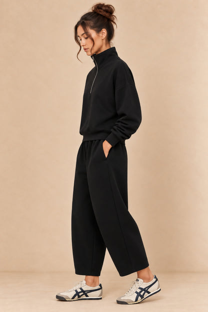 Supersoft Barrel Leg Trouser Black