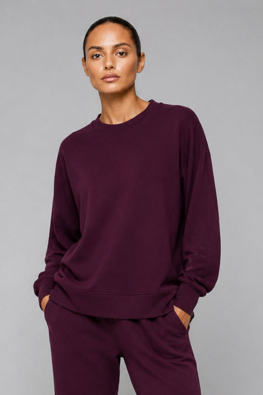 Supersoft Longline Sweatshirt Black Cherry