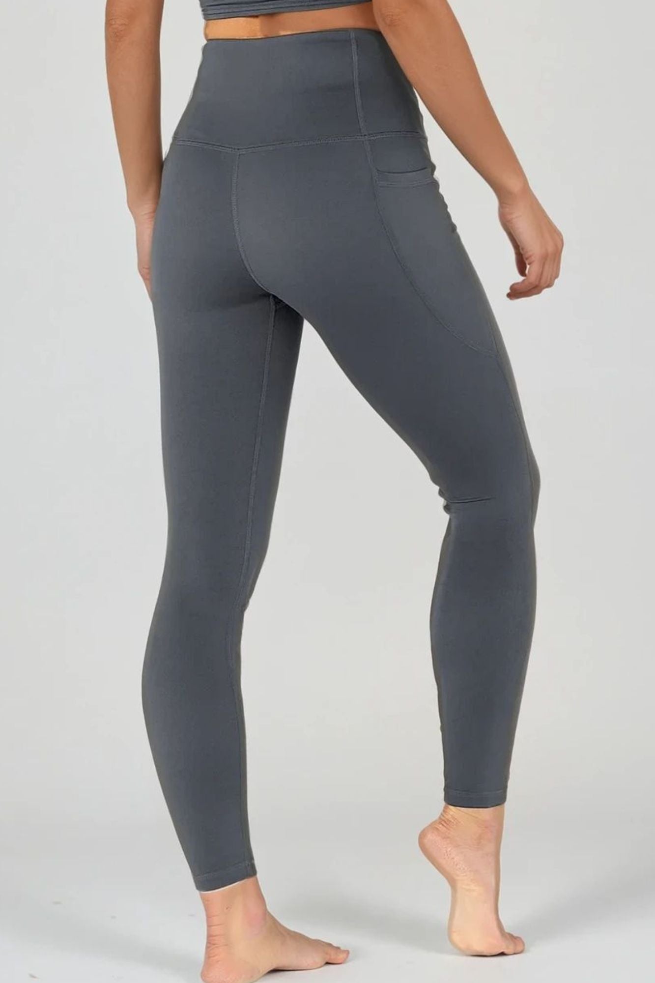 7/8 Sculpting High Waisted Pocket Legging Slate Grey