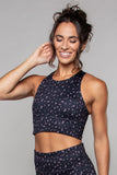 Rose Cheetah Longline Crop Bra