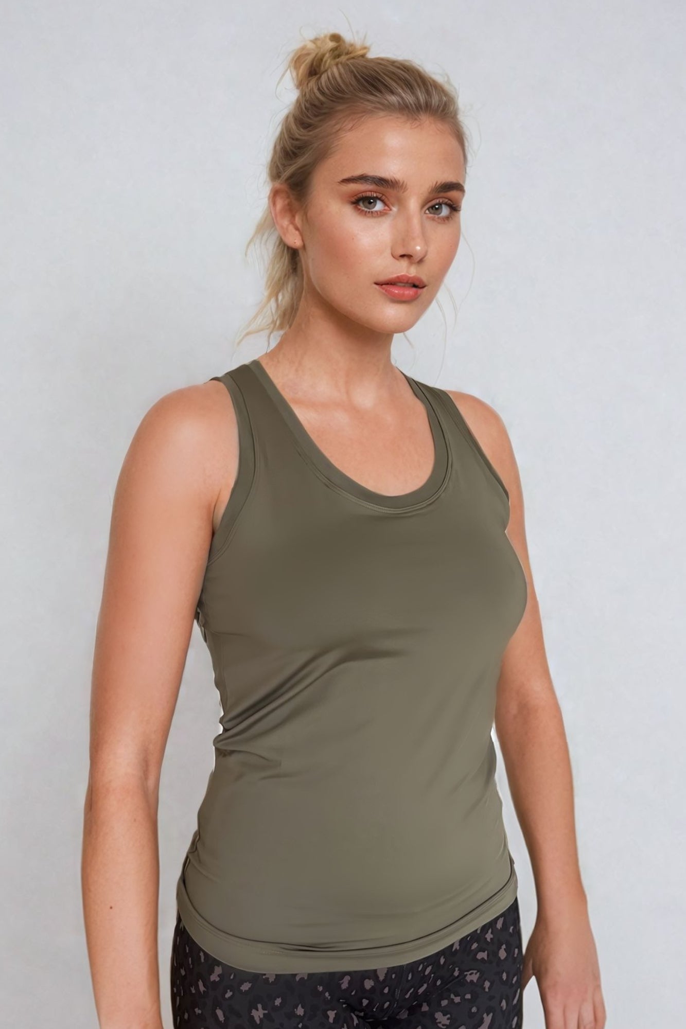 Athletic Vest Tank Top Soft Khaki - Born Nouli