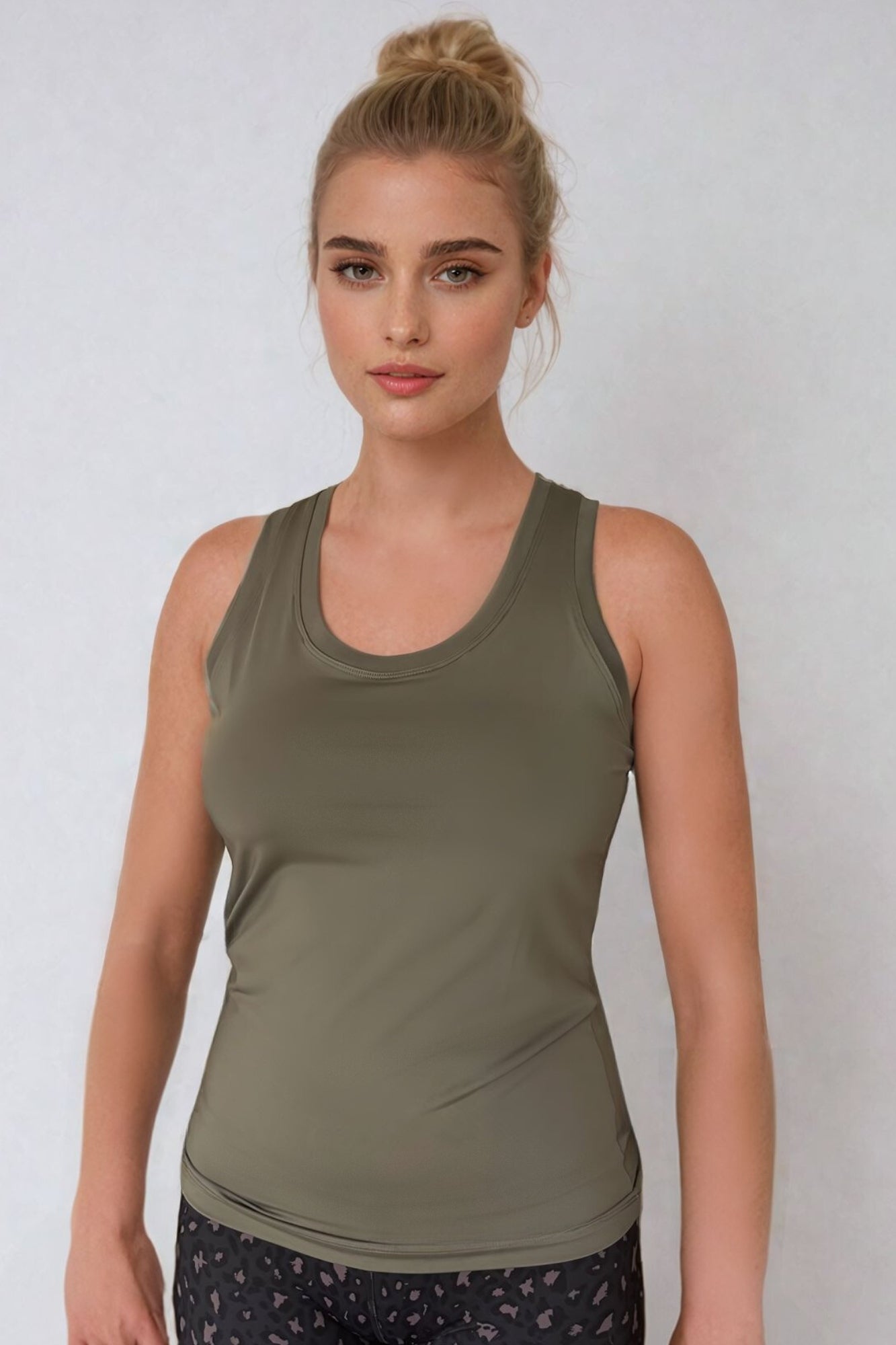 Athletic Vest Tank Top Soft Khaki - Born Nouli