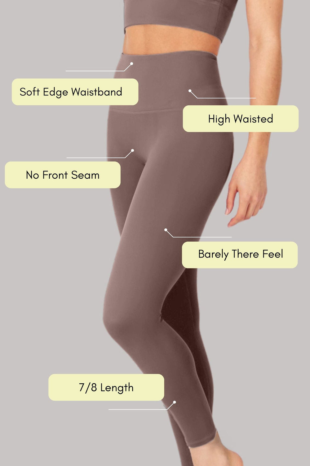Elevate All Day Ultra High Waist 7/8 Legging Taupe - Born Nouli