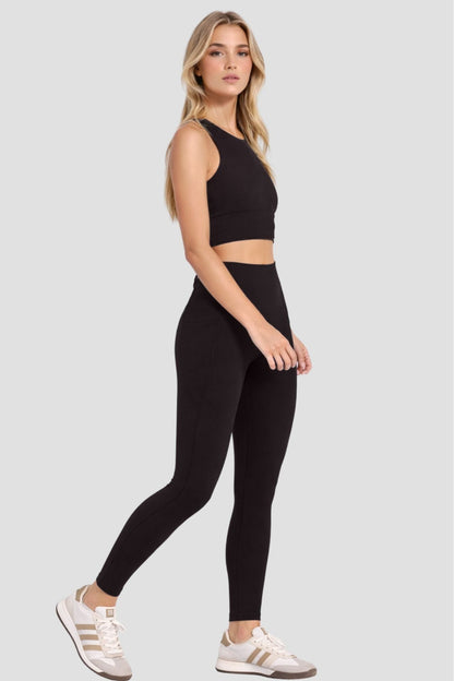 Elevate Side Pocket Full Length Legging Black - Born Nouli