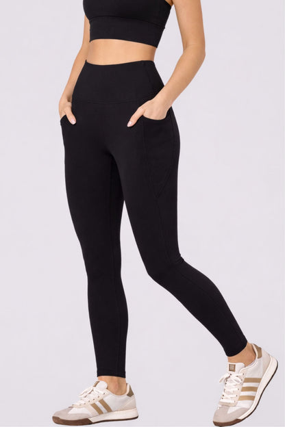 Elevate Side Pocket Full Length Legging Black - Born Nouli