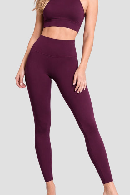 Elevate Side Pocket Full Length Legging Black Cherry - Born Nouli