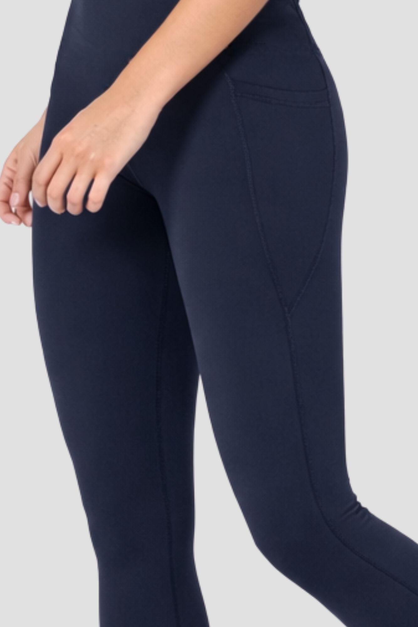 Elevate Side Pocket Full Length Legging Midnight - Born Nouli