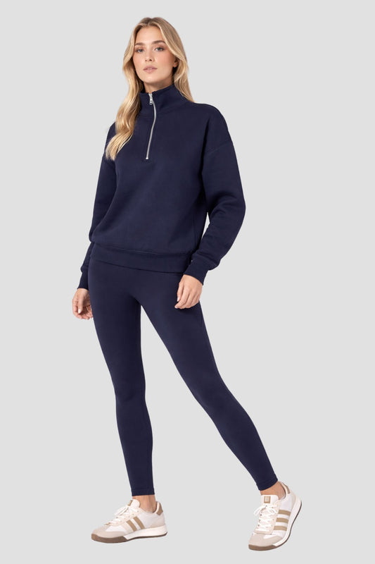 Elevate Side Pocket Full Length Legging Midnight - Born Nouli