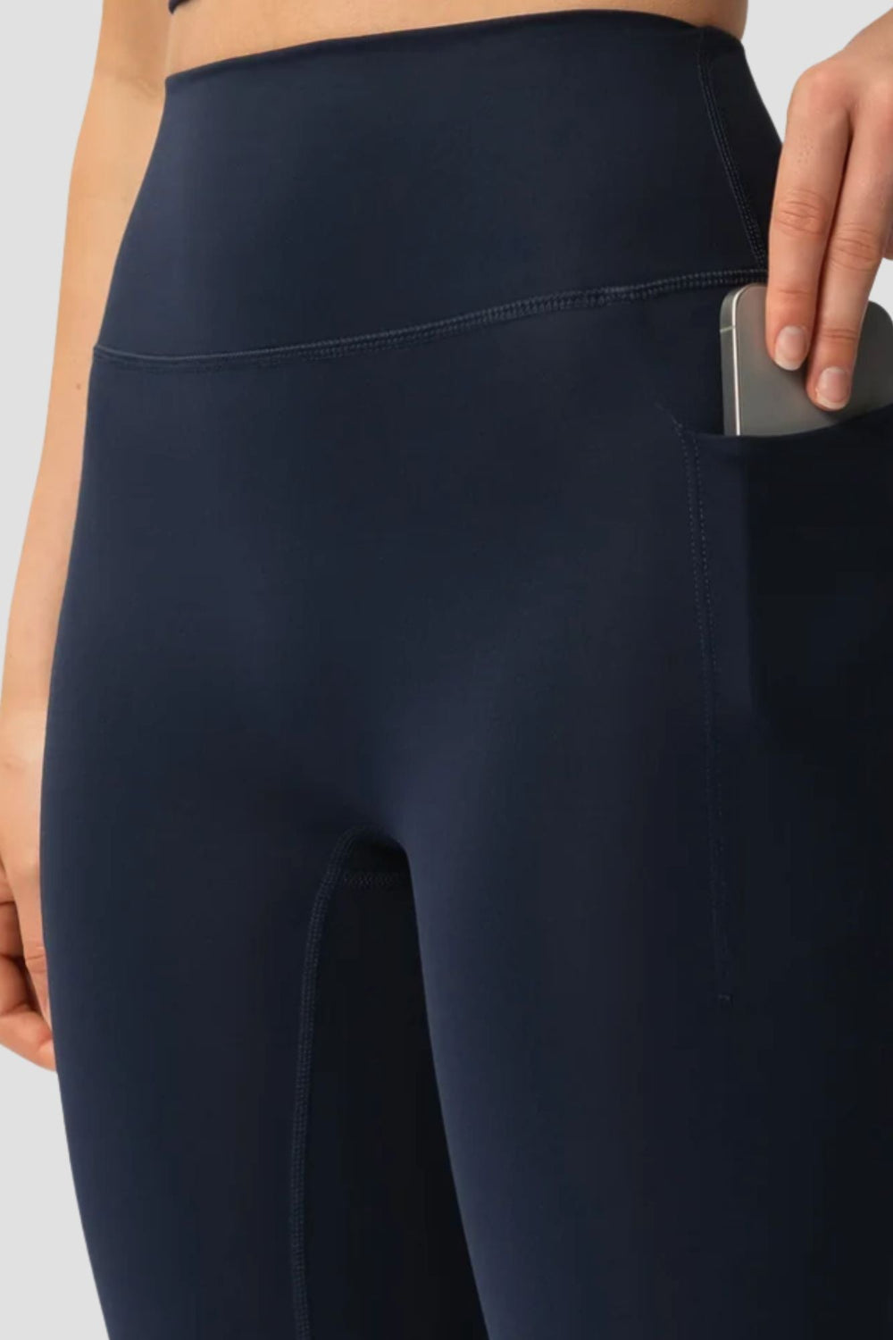 Elevate Side Pocket Full Length Legging Midnight - Born Nouli
