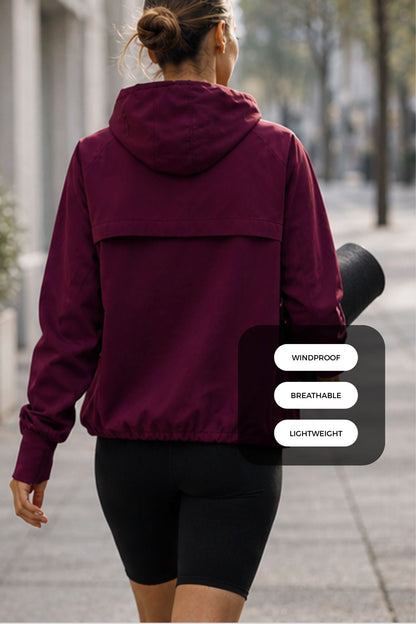 Lightweight Shell Track Jacket Black Cherry - Born Nouli
