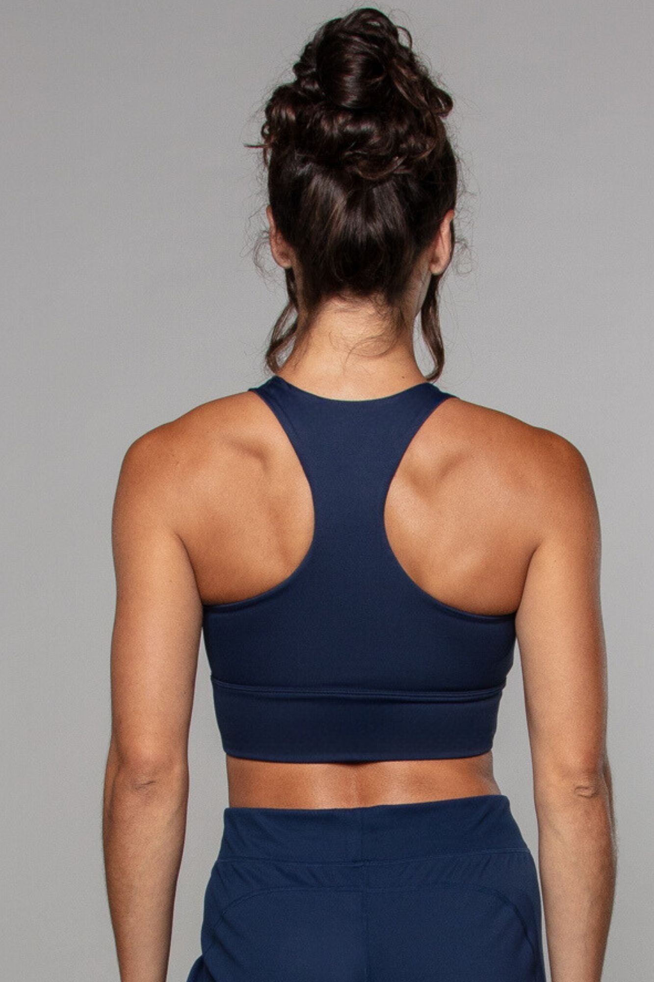 Longline Crop Bra Navy - Born Nouli