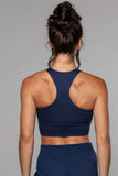 Longline Crop Bra Navy - Born Nouli