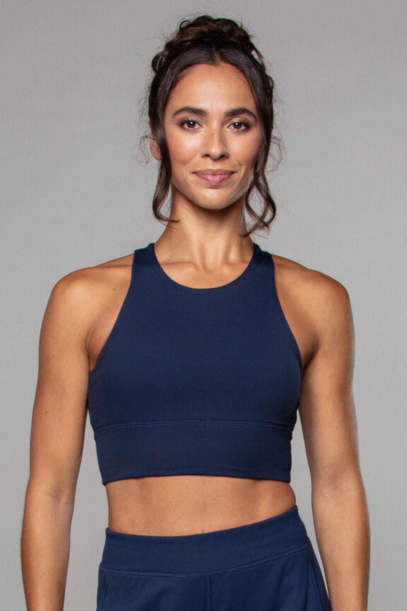 The Bornnouli Sports Bra Collections for Women - Soft, breathable and versatile 3 longline crop bra navy 790475