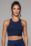 Longline Crop Bra Navy