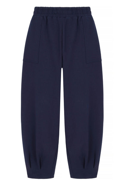 Sloane Relaxed Barrel Leg Trouser Navy - Born Nouli