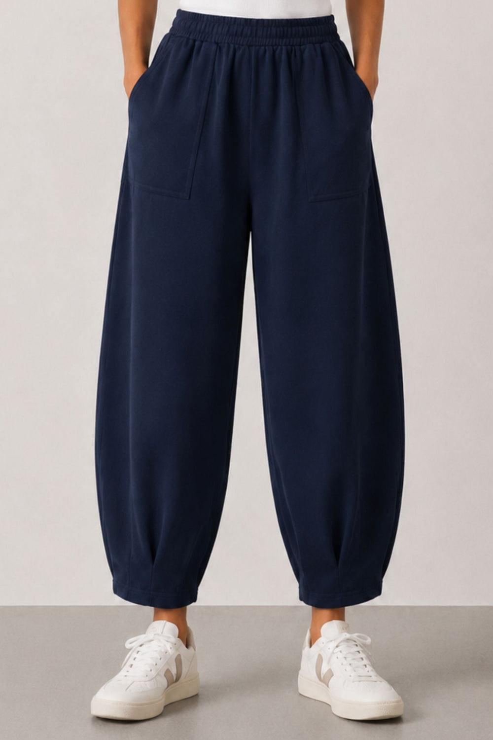Sloane Relaxed Barrel Leg Trouser Navy - Born Nouli