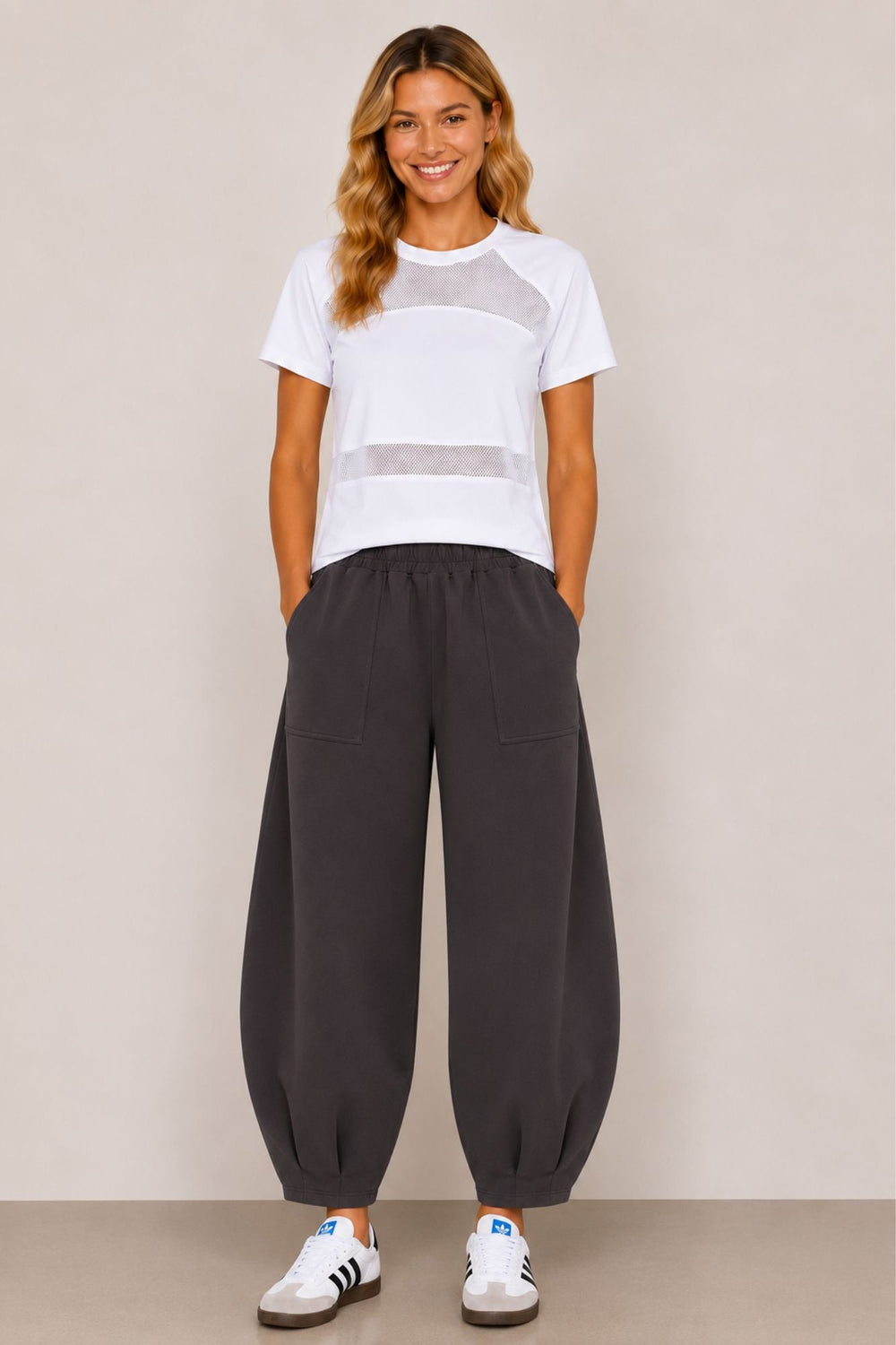 Sloane Relaxed Barrel Leg Trouser Slate - Born Nouli