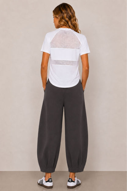 Sloane Relaxed Barrel Leg Trouser Slate - Born Nouli