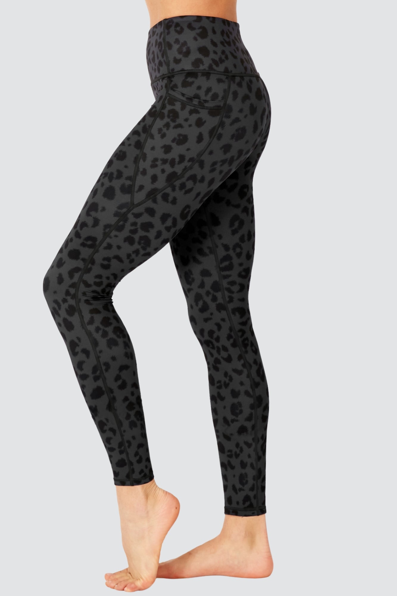 Steel Leopard Full Length Pocket Legging - Born Nouli