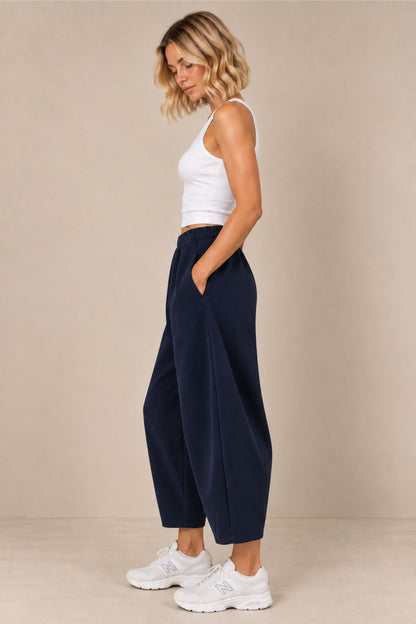 Supersoft Barrel Leg Trouser Navy - Born Nouli