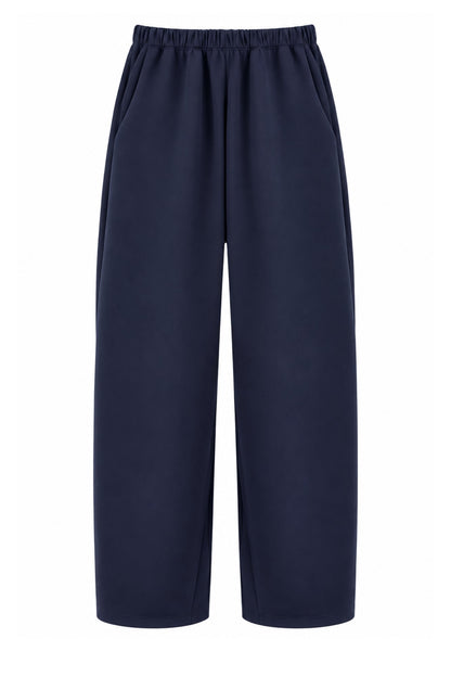 Supersoft Barrel Leg Trouser Navy - Born Nouli