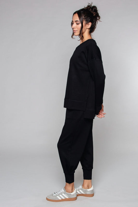 Supersoft Cuffed Sweatpant Black - Born Nouli