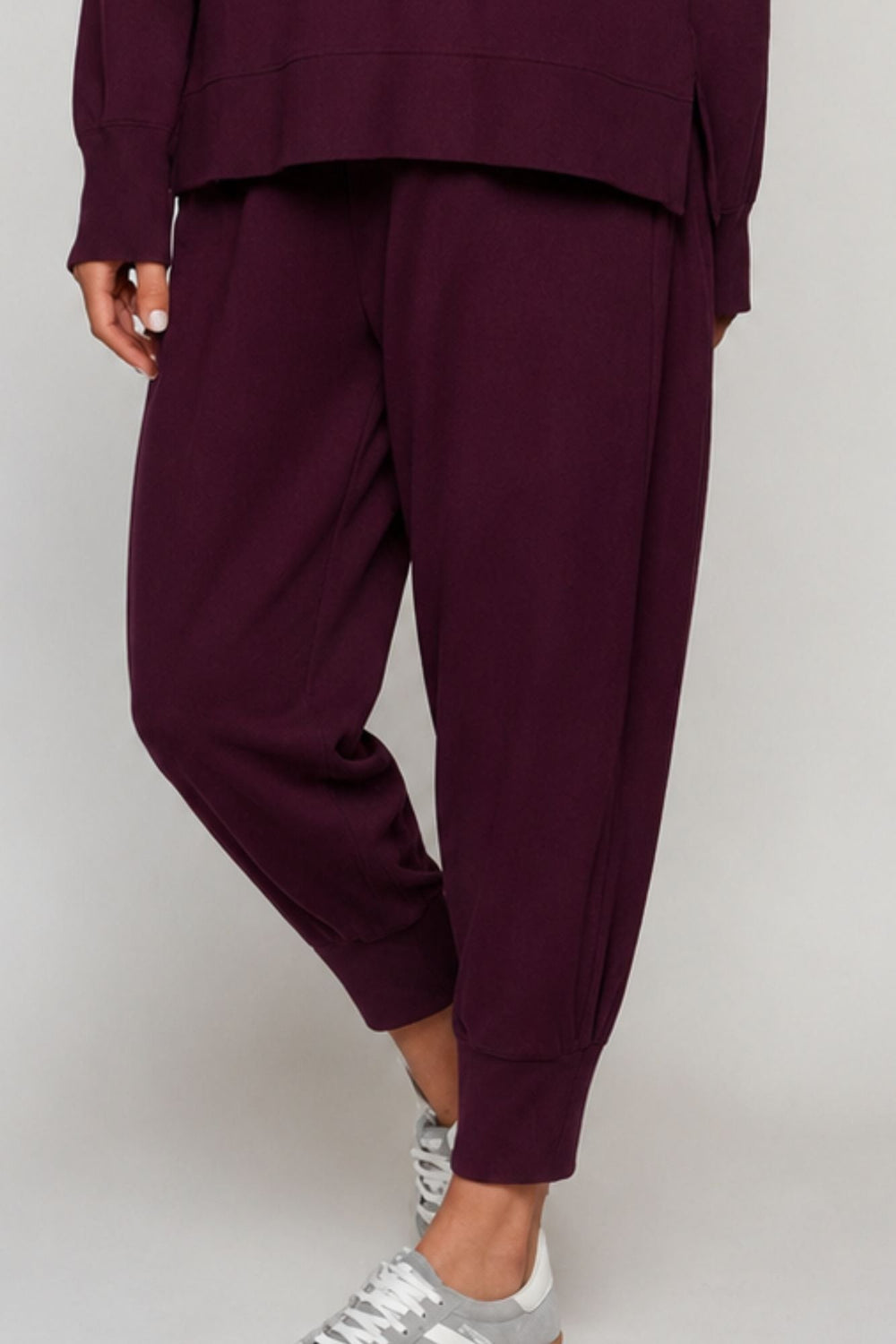 Supersoft Cuffed Sweatpant Black Cherry - Born Nouli
