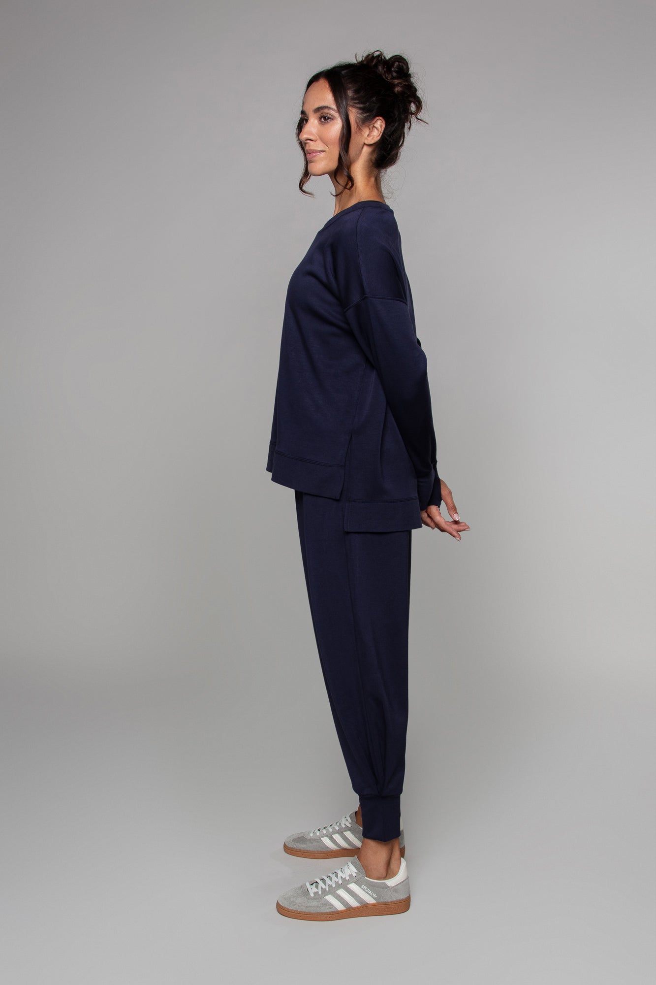 Supersoft Cuffed Sweatpant Navy - Born Nouli