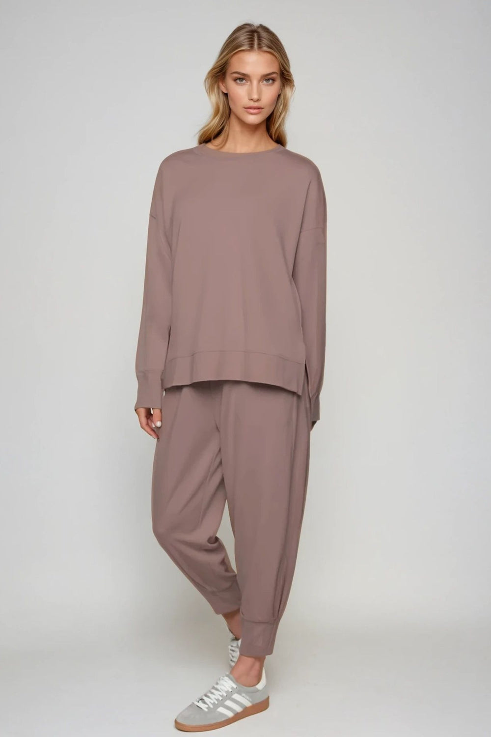 Supersoft Cuffed Sweatpant Taupe - Born Nouli