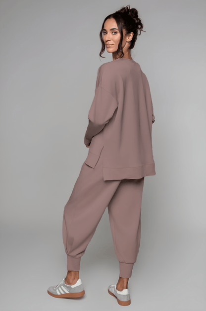 Supersoft Cuffed Sweatpant Taupe - Born Nouli